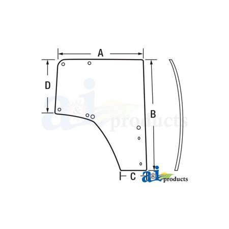 A & I Products Glass, RH Door; Panorama Version 45" x57" x4" A-L174377